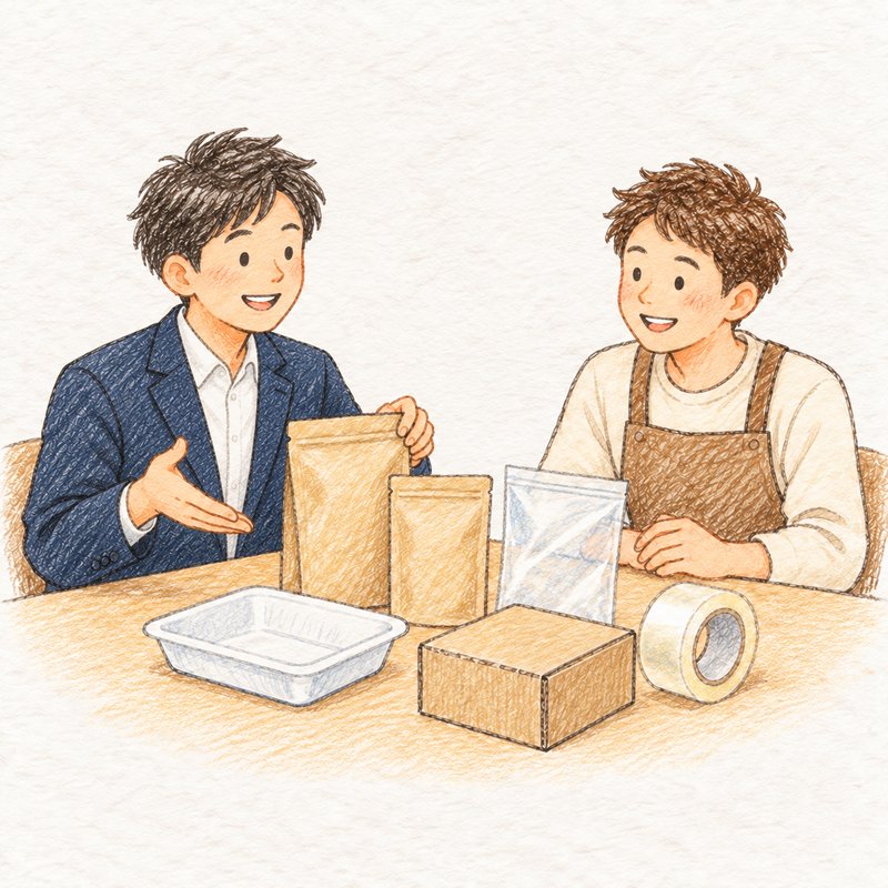 包装資材の<wbr>販売・提案のイメージ